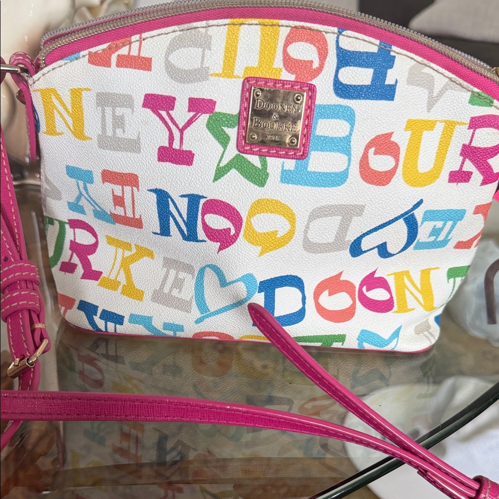 Dooney & Bourke Suki Doodle Crossbody Bag - White/Pink Multi